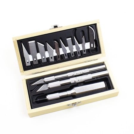 Excel Blades Craftsman Set Craft Knife Bulk Hobby Utility Knife Set, Wooden Box 6pk 44283